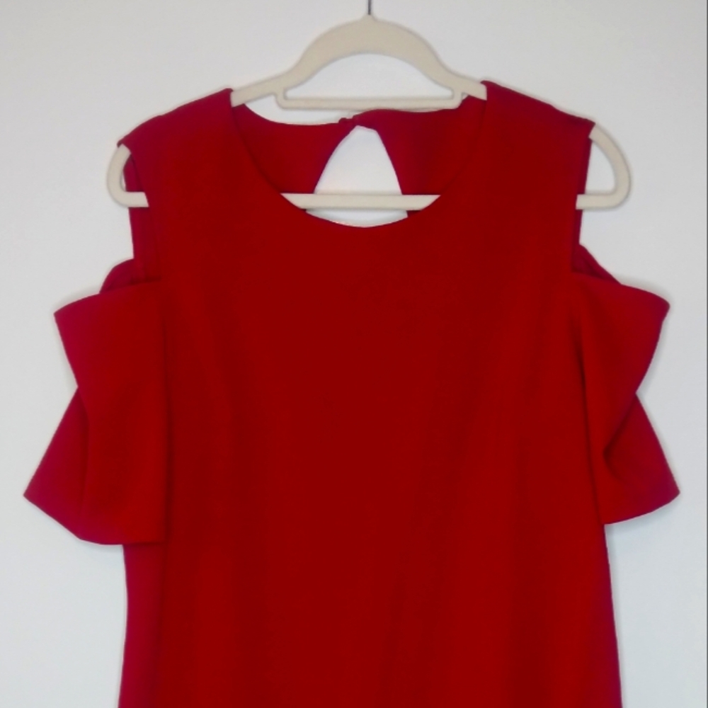 Red Shoulderless Dress